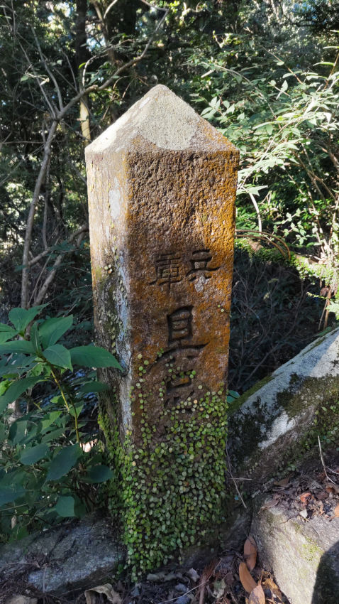 石段の脇に多く立っている「兵庫具足講社」の石柱 20251030-tenjyouji-gusokukou.jpg