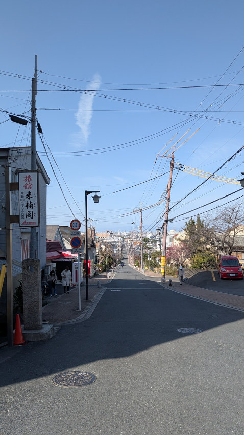 鳥居前から標高差40mほどの坂道を一気に下る 20260301-sijyounawatejinjya-sakamichi.jpg